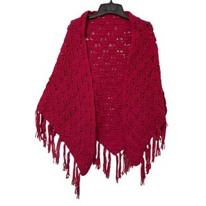 Homemade Crochet Chunky Pink Shawl